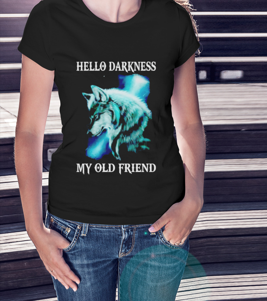 Hello Darkness My Old Friend Wolf T-Shirt
