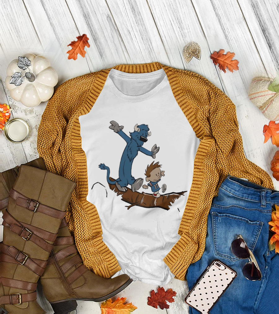 Allen and Huddles Buffalo Bills Calvin and Hobbes Cartoon Adventure T-Shirt