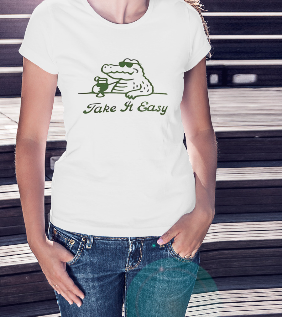 Crocodile Take It Easy Tropical Vibes T-Shirt
