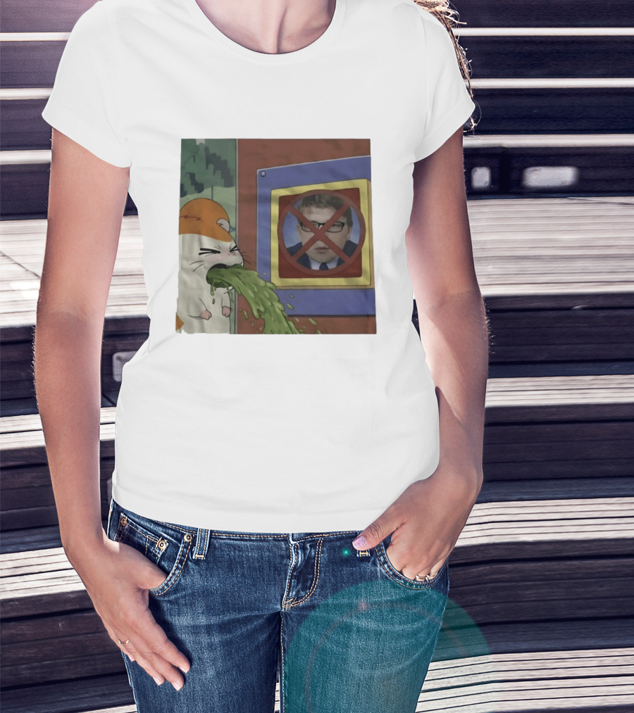 Hamtaro Vomiting Meme No Entry Sign Meme Face T-Shirt