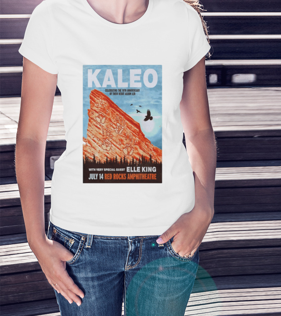 Kaleo Celebrating 10th Anniversary A/B With Guest Elle King July 14 Red Rocks Amphitheatre T-Shirt
