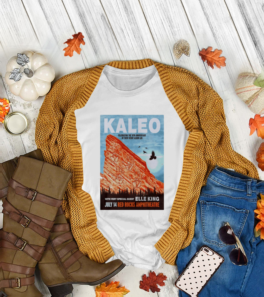 Kaleo Celebrating 10th Anniversary A/B with Guest Elle King July 14 Red Rocks Amphitheatre T-Shirt