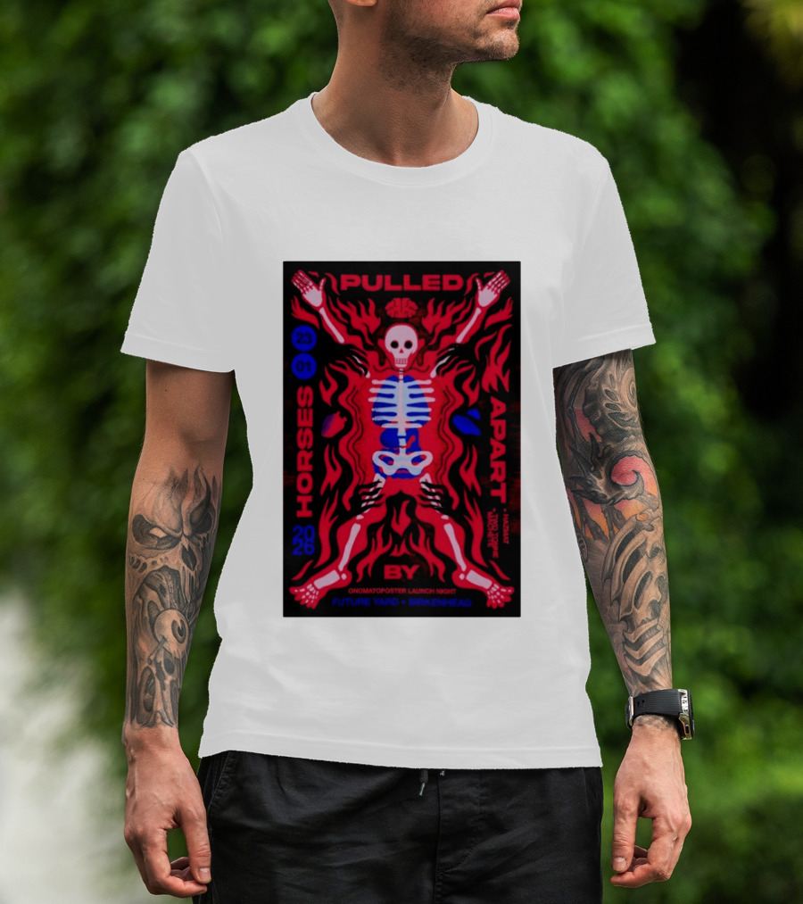 Pulled Apart By Horses January 23 2026 Future Yard Birkenhead Onomatopoeia Launch Night T-Shirt