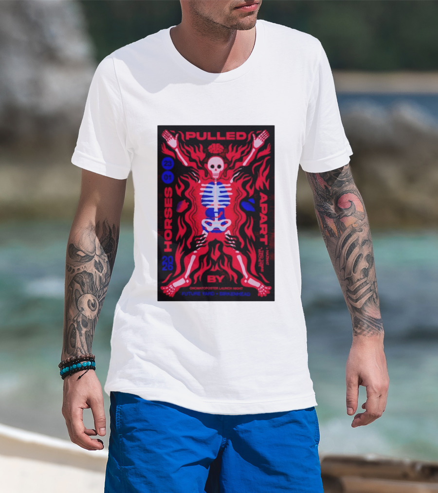 Pulled Apart By Horses January 23 2026 Future Yard Birkenhead Onomatopoeia Launch Night T-Shirt