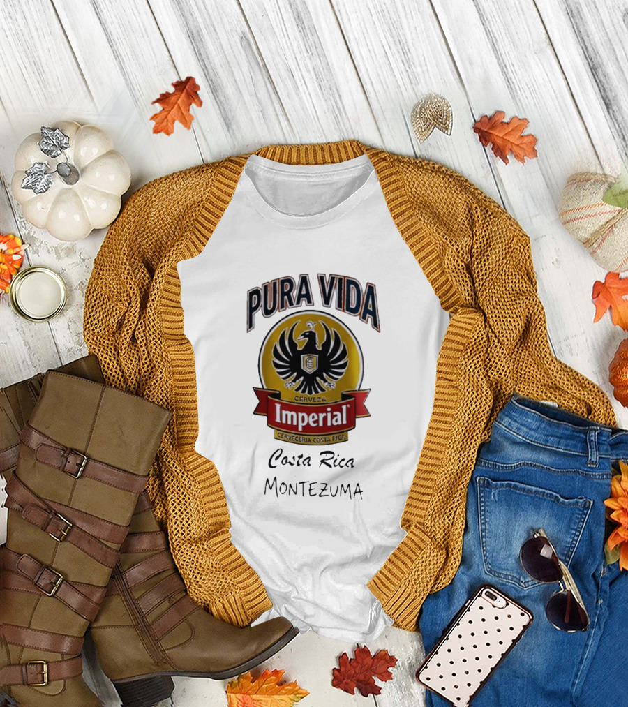 Pura Vida Cerveza Imperial Cerveceria Costa Rica Montezuma T-Shirt