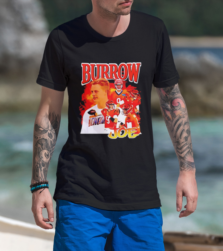 Burrow Joe 9 Cincinnati Bengals Football Star Blazing T-Shirt
