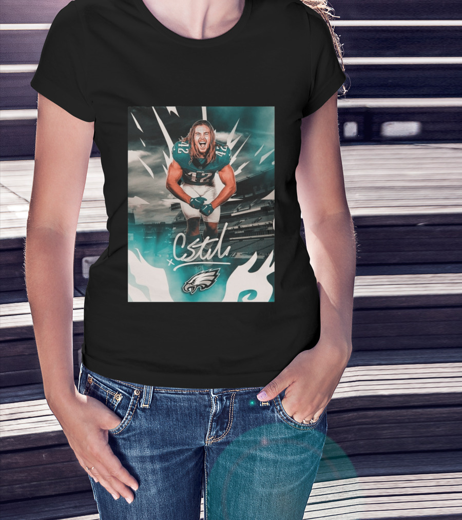 Philadelphia Eagles Carson Steele CStel X 42 Football Stadium Energy T-Shirt