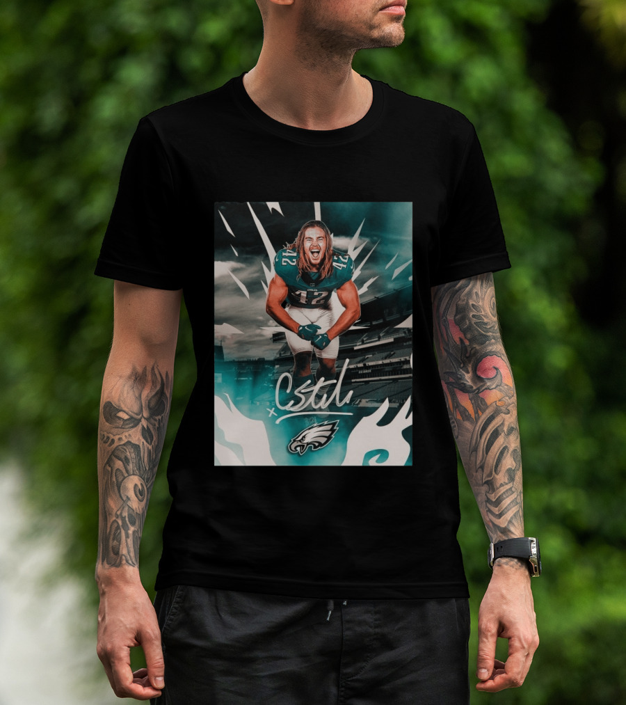 Philadelphia Eagles Carson Steele CStel X 42 Football Stadium Energy T-Shirt