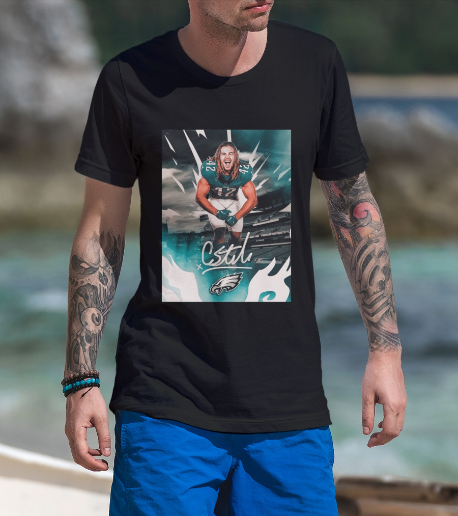 Philadelphia Eagles Carson Steele CStel X 42 Football Stadium Energy T-Shirt