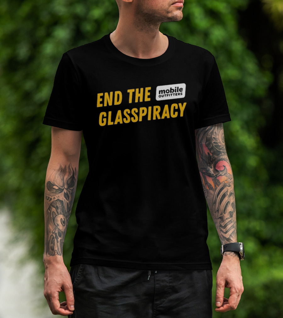 END THE GLASSPIRACY Mobile Outfitters T-Shirt