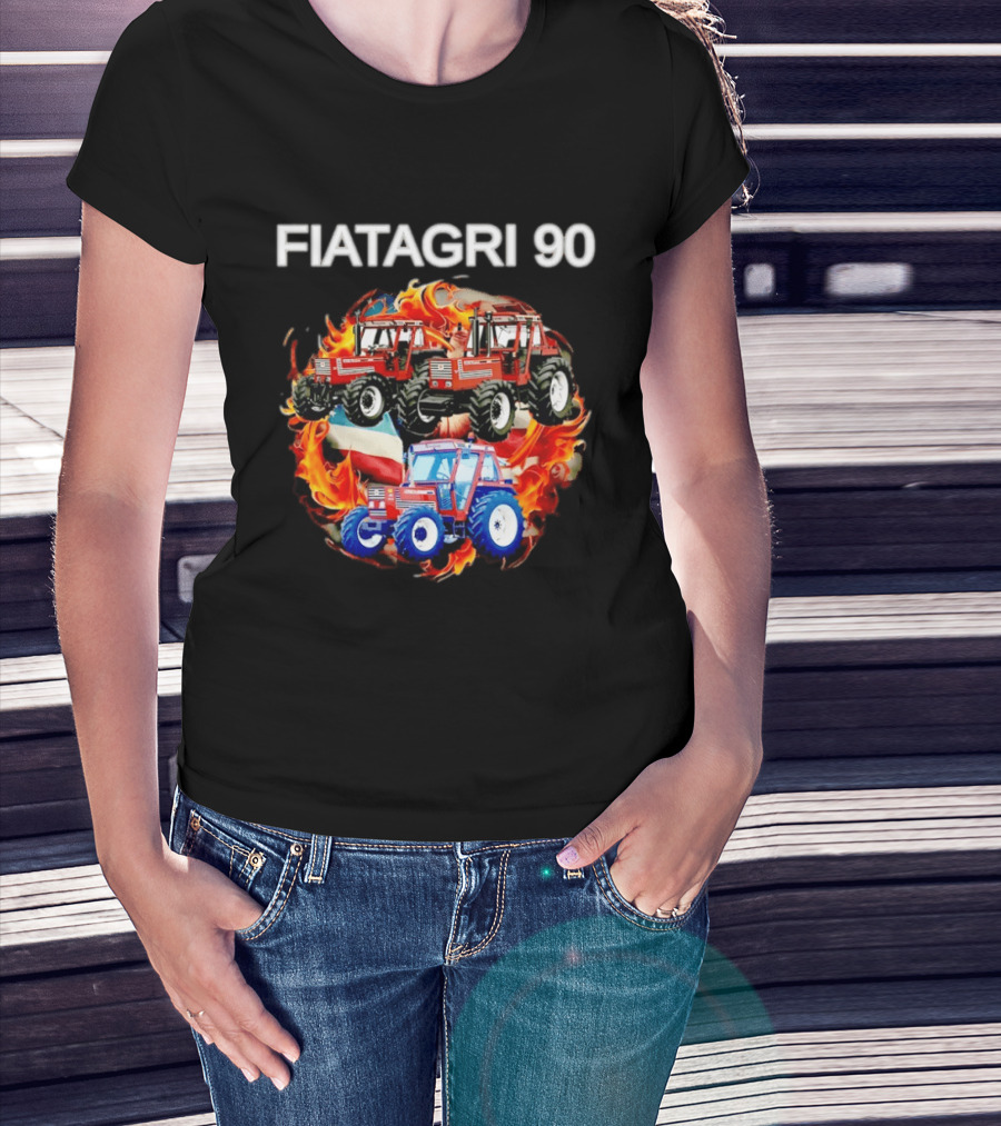 FIATAGRI 90 Series Tractors With Flames And Flags T-Shirt