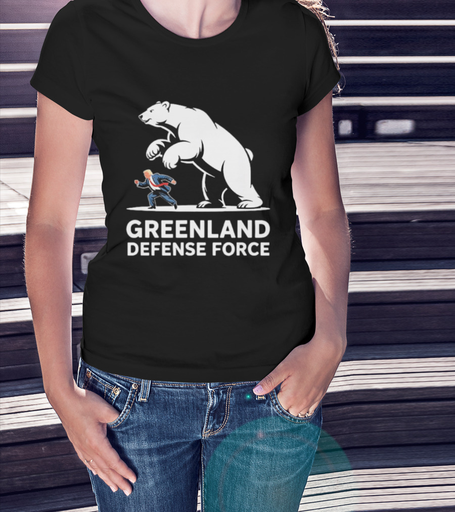 Greenland Defense Force Polar Bear Political Humor T-Shirt