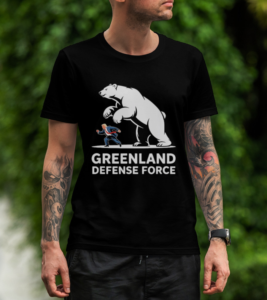 Greenland Defense Force Polar Bear Political Humor T-Shirt