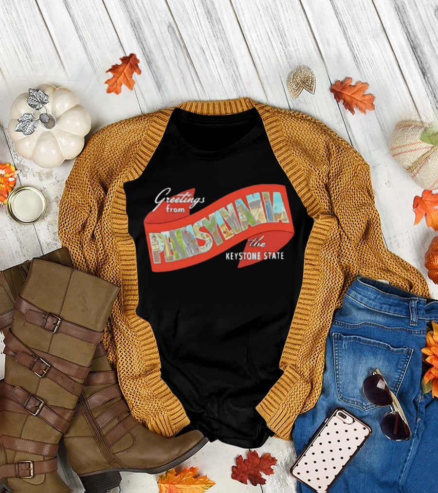 Greetings from Pennsylvania the Keystone State Vintage Postcard T-Shirt