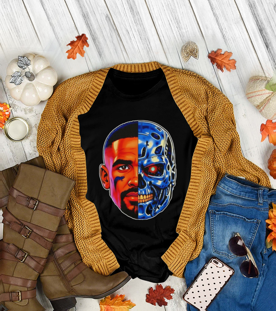 Jalen Hurts The Terminator Half Face Robo Fusion T-Shirt