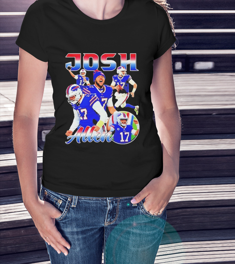 JOSH Allen Buffalo Bills Player 17 Collage 2026 T-Shirt