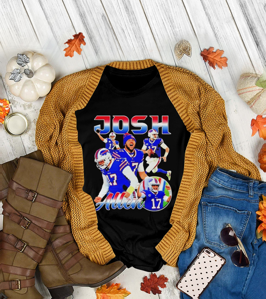 JOSH Allen Buffalo Bills Player 17 Collage 2026 T-Shirt