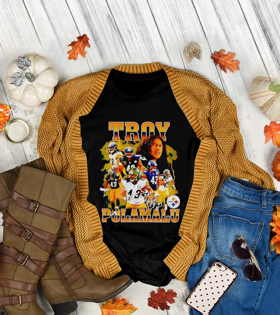 Troy Polamalu 43 Pittsburgh Steelers Collage 2026 T-Shirt