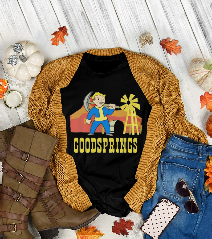 Vault Boy Goodsprings Fallout Windmill Pickaxe T-Shirt
