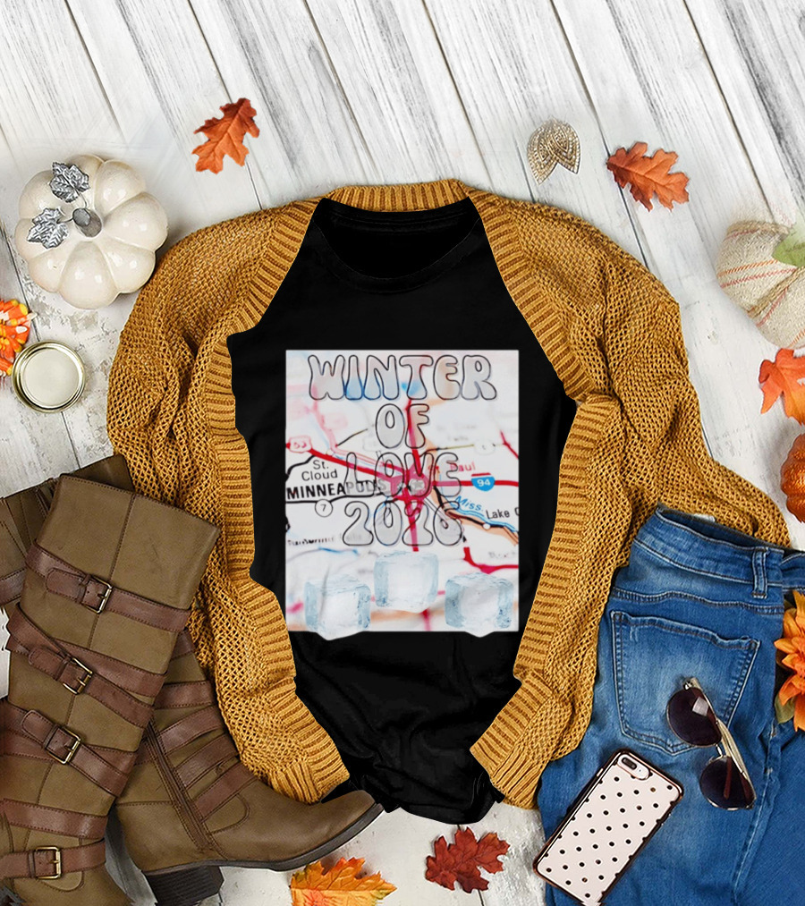 Winter of Love 2026 Minneapolis Ice Map 94 7 T-Shirt