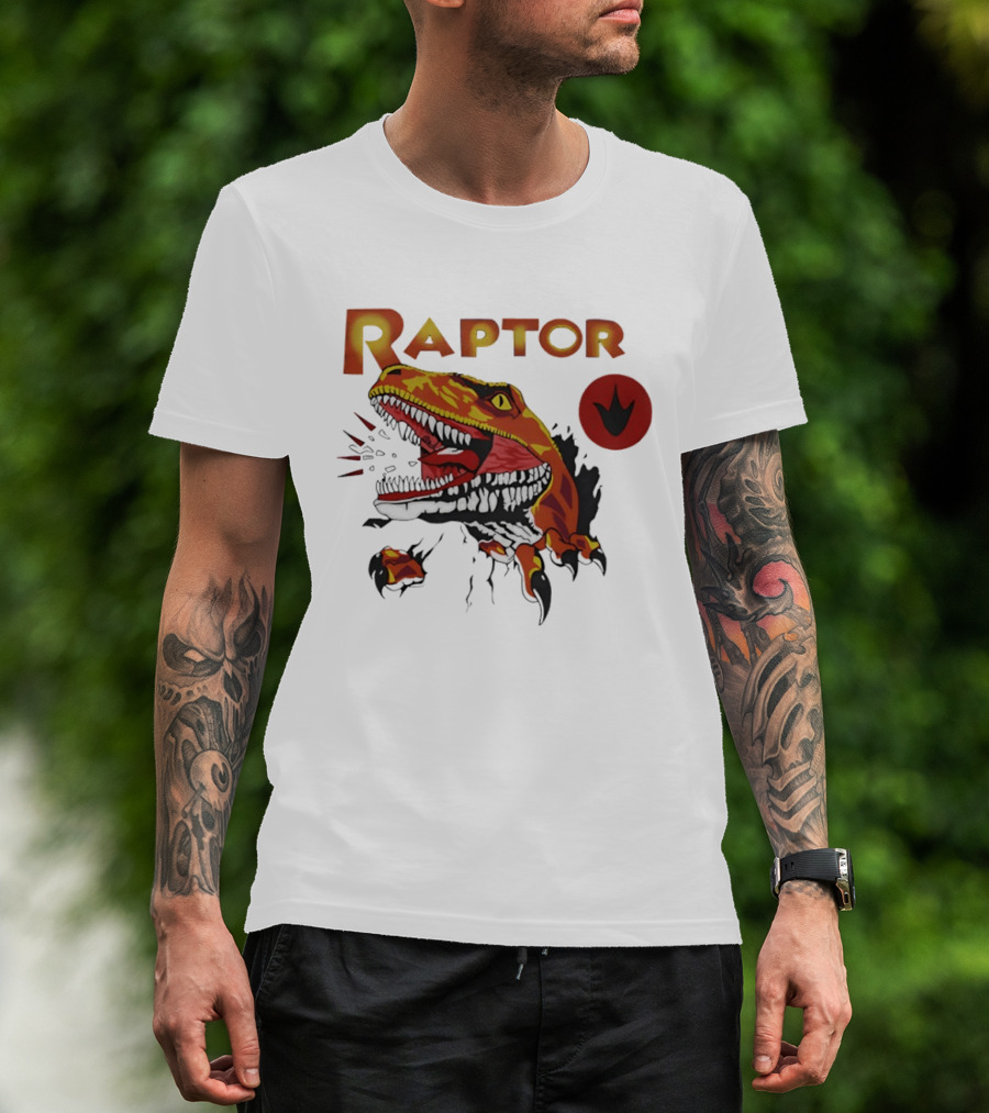 Raptor Ghost World Dinosaur Art Claw Print T-Shirt