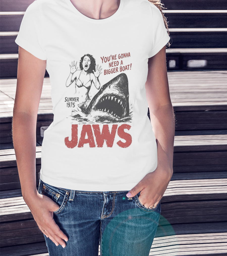 Jaws You're Gonna Need A Bigger Boat Summer 1975 Vintage Movie T-Shirt