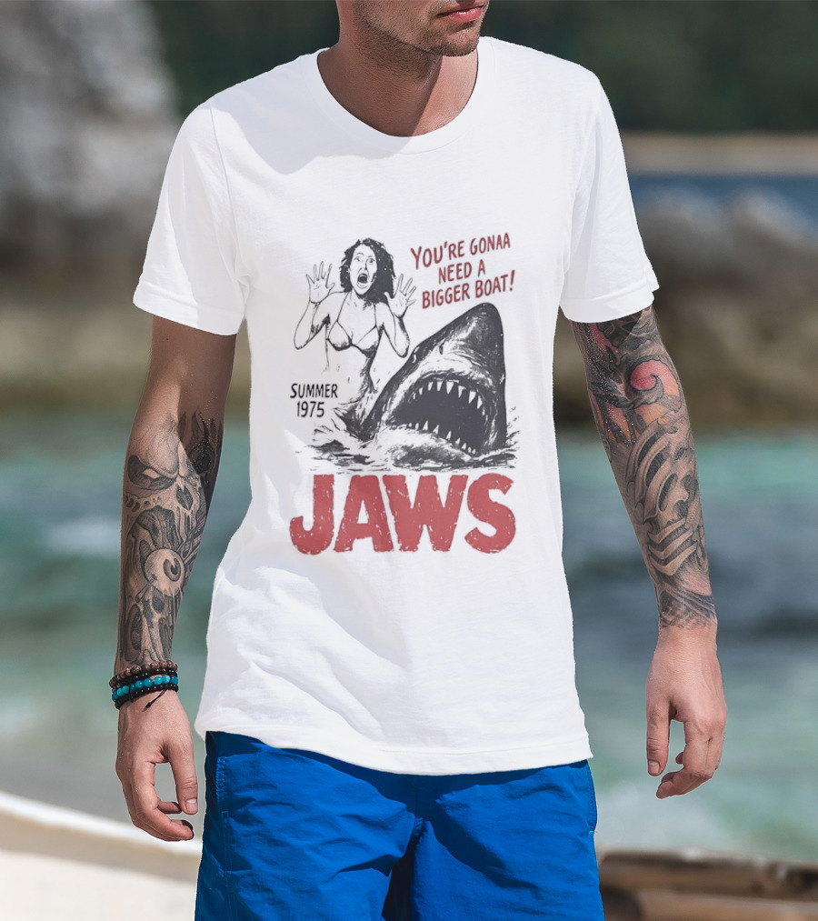 Jaws You're Gonna Need A Bigger Boat Summer 1975 Vintage Movie T-Shirt