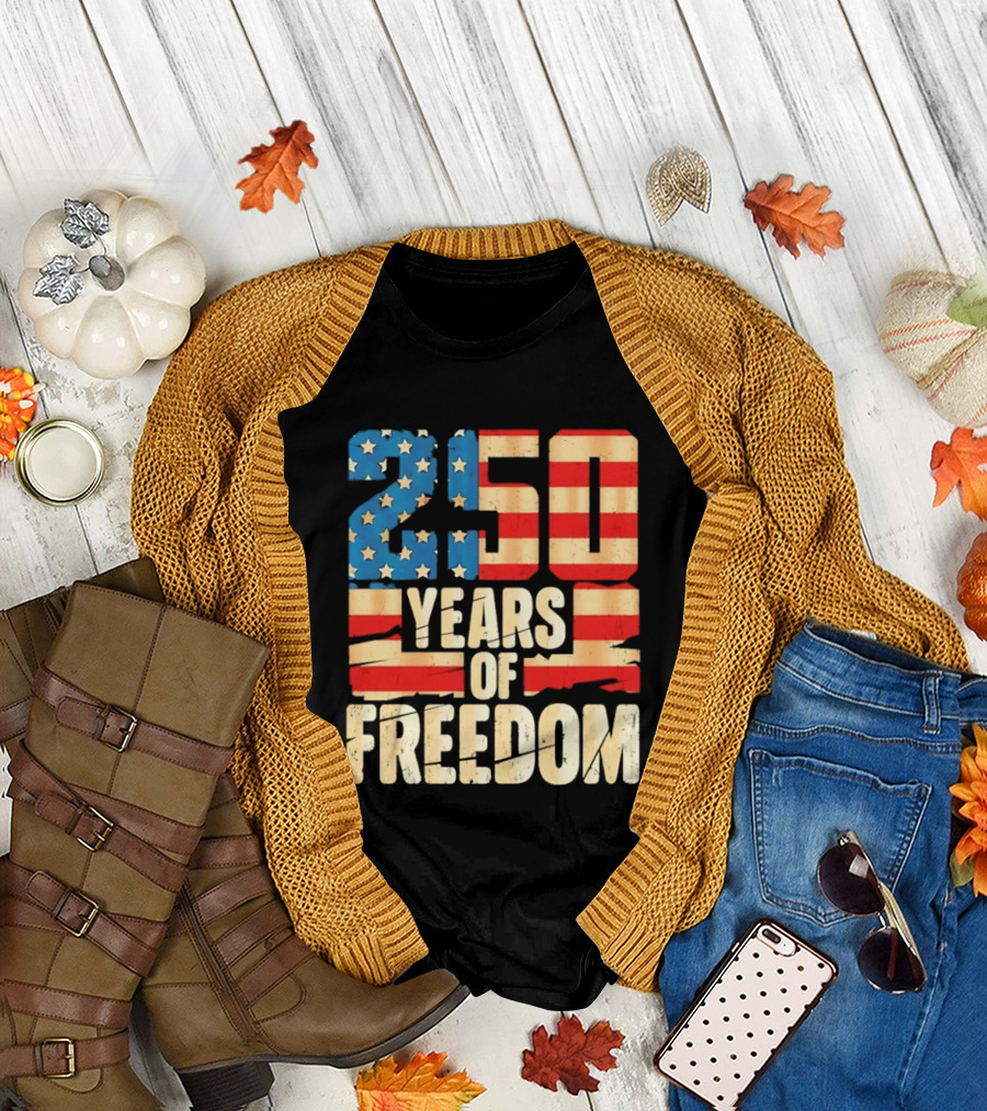 250 Years of American Freedom Flag Celebration T-Shirt