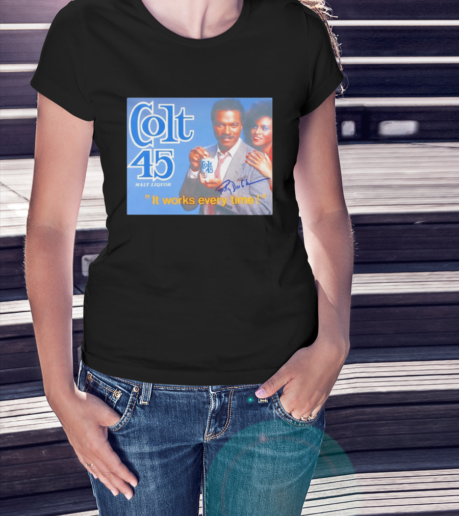 Colt 45 Malt Liquor It Works Every Time Billy Dee Williams Signed T-Shirt
