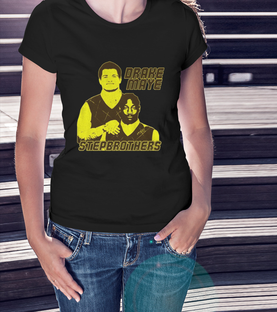 Drake Maye New England Patriots Step Brothers Football Collaboration T-Shirt