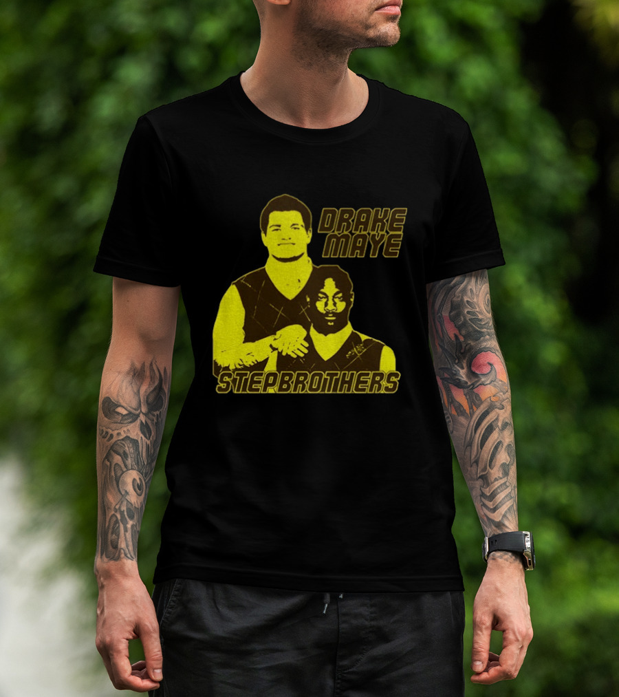 Drake Maye New England Patriots Step Brothers Football Collaboration T-Shirt