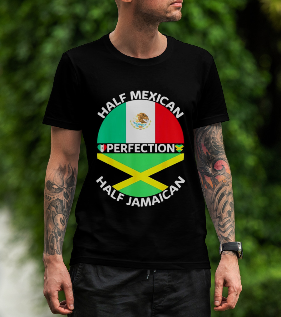 Half Mexican Perfection Half Jamaican Flag Fusion T-Shirt