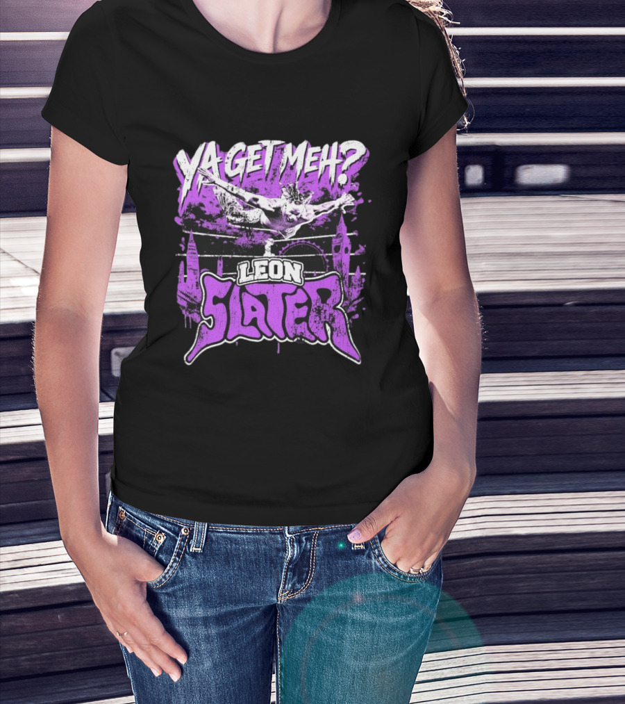Leon Slater Ya Get Meh Wrestling Purple T-Shirt