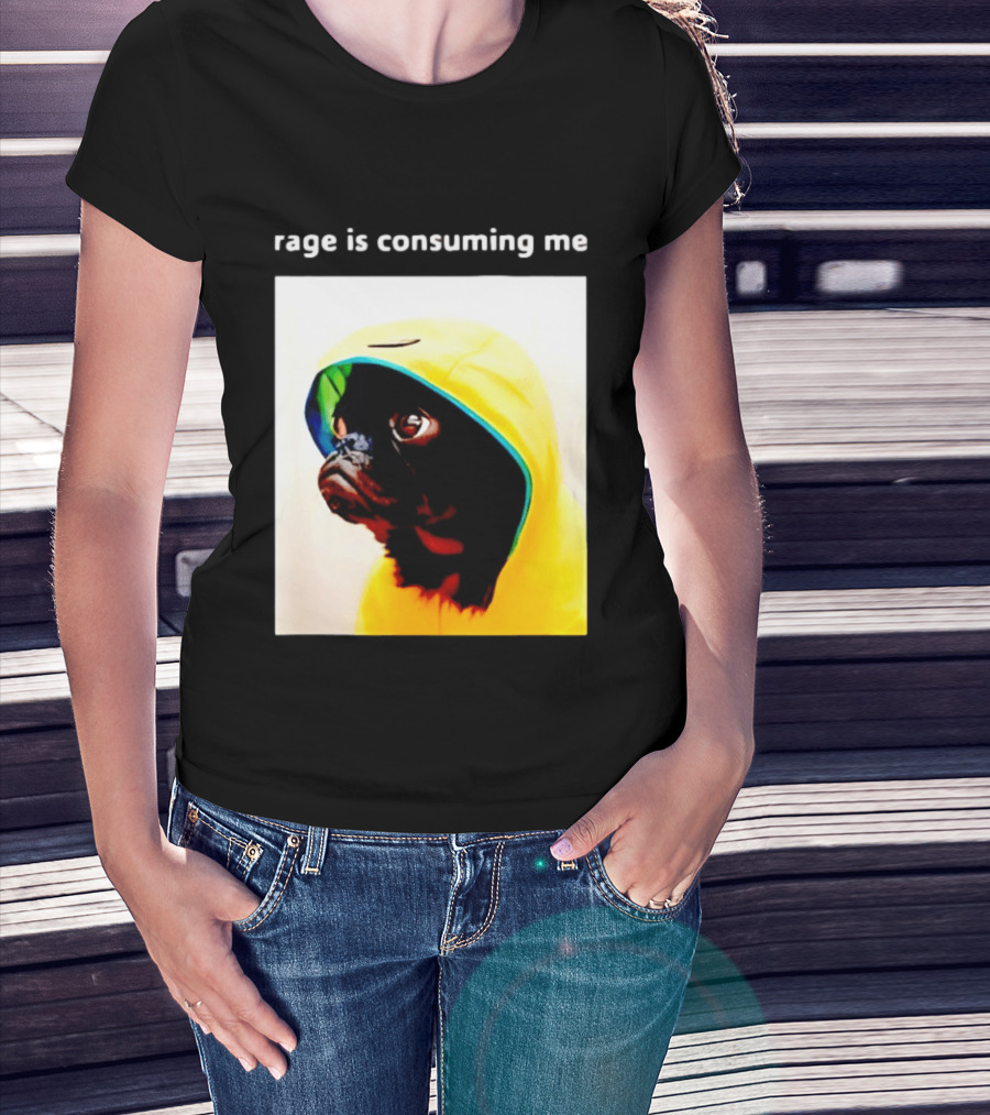 Rage Is Consuming Me Pug In Yellow T-Shirt