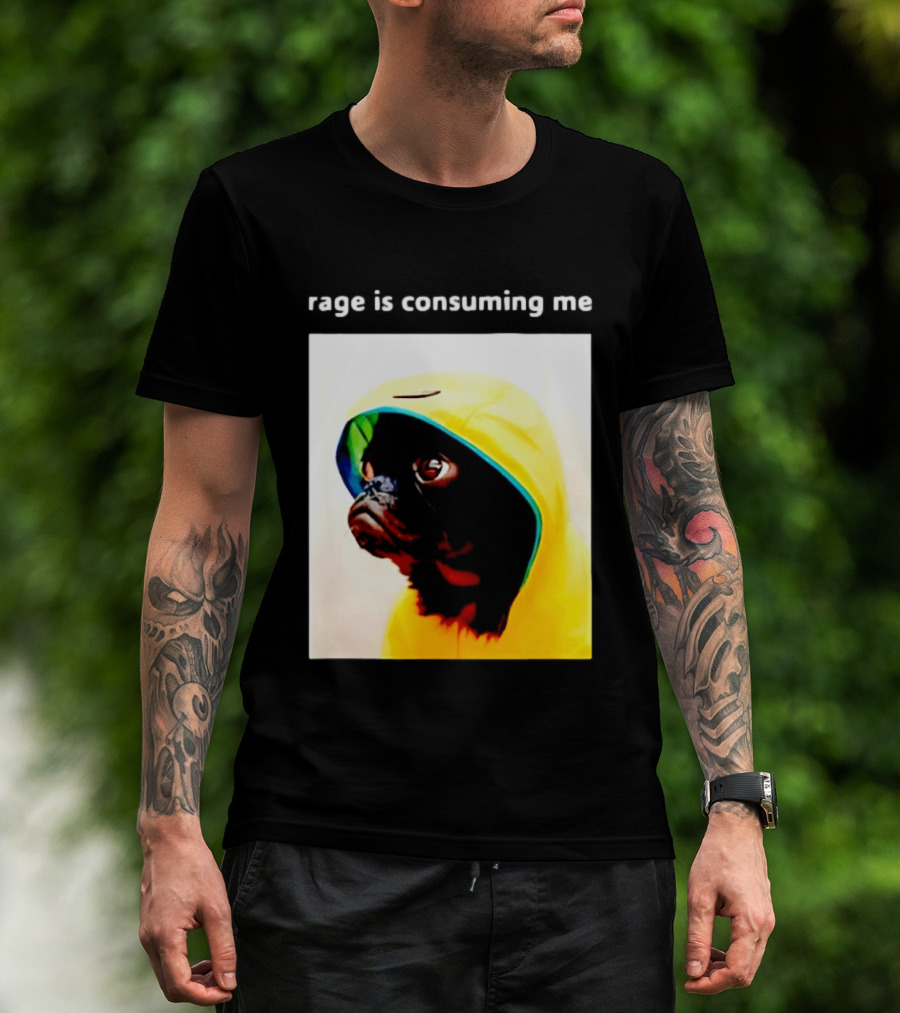 Rage Is Consuming Me Pug In Yellow T-Shirt