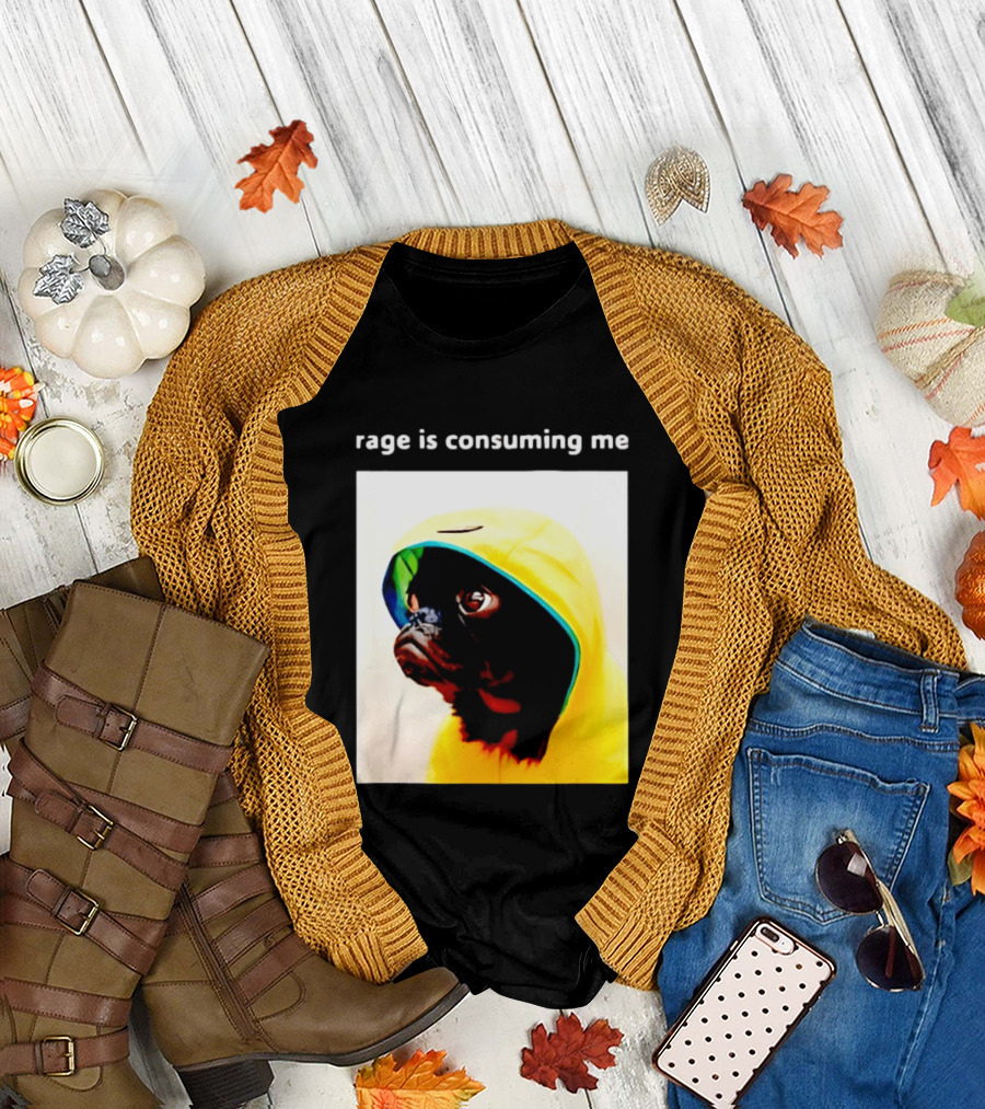 Rage Is Consuming Me Pug in Yellow T-Shirt