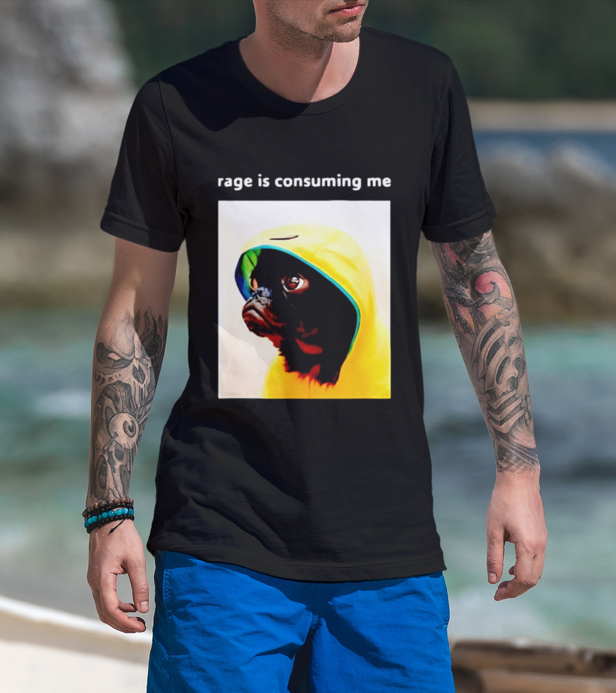 Rage Is Consuming Me Pug In Yellow T-Shirt