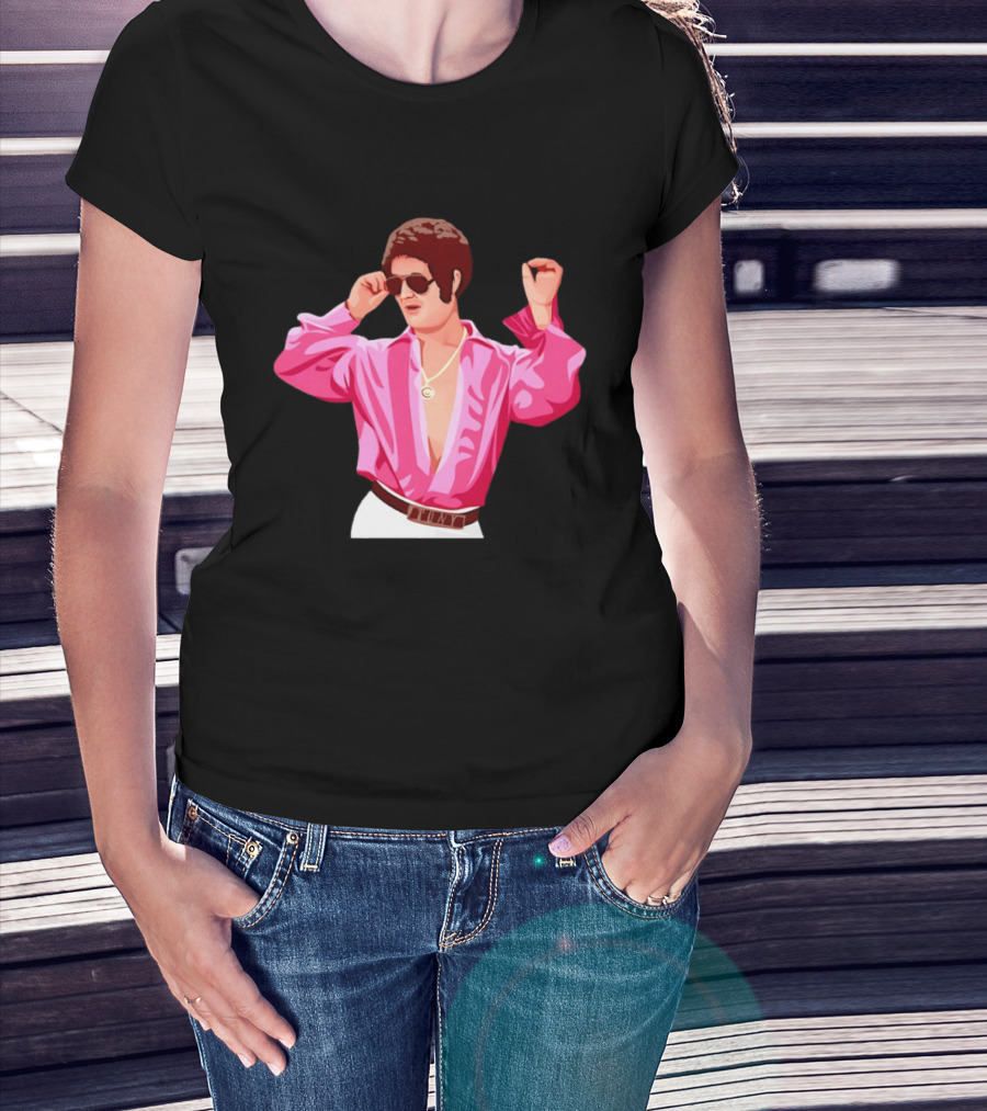 Tony Angelino Cartoon Parody Pink Sunglasses Iconic Look T-Shirt