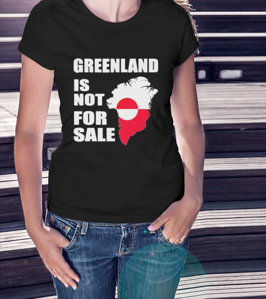 Greenland Is Not For Sale 2026 Map Red And White Flag T-Shirt