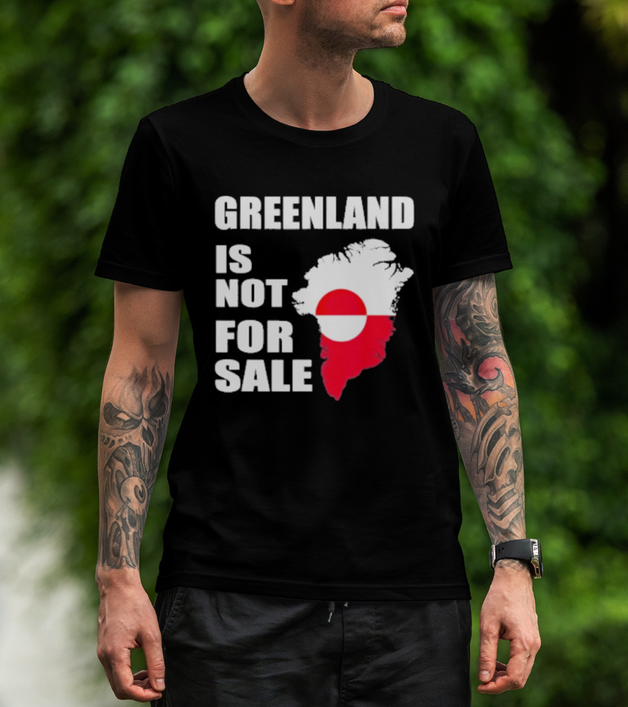 Greenland Is Not For Sale 2026 Map Red And White Flag T-Shirt