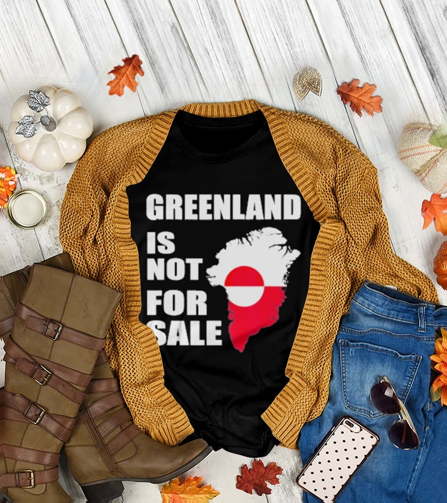 Greenland Is Not for Sale 2026 Map Red and White Flag T-Shirt