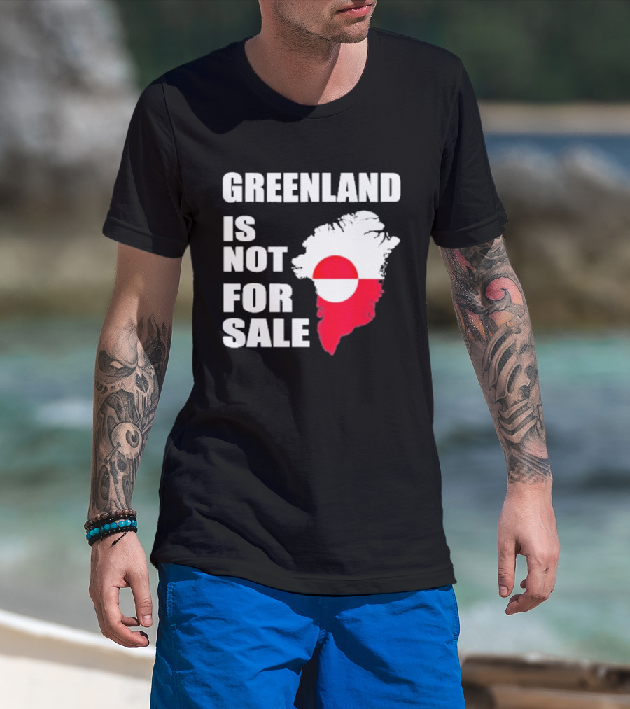 Greenland Is Not For Sale 2026 Map Red And White Flag T-Shirt