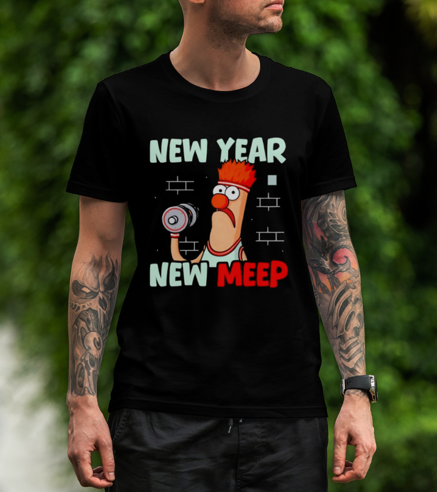 New Year New Meep Workout Motivation Cartoon T-Shirt