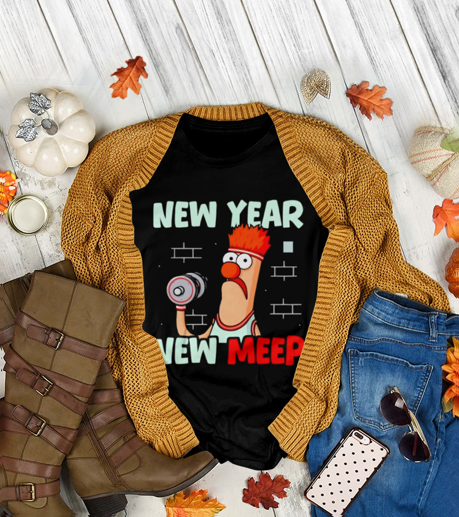 New Year New Meep Workout Motivation Cartoon T-Shirt