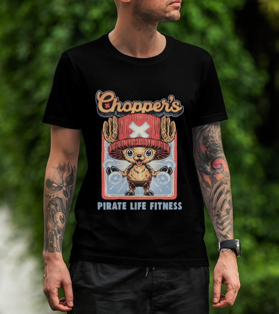 Chopper's Pirate Life Fitness Dumbbell Workout Anime T-Shirt