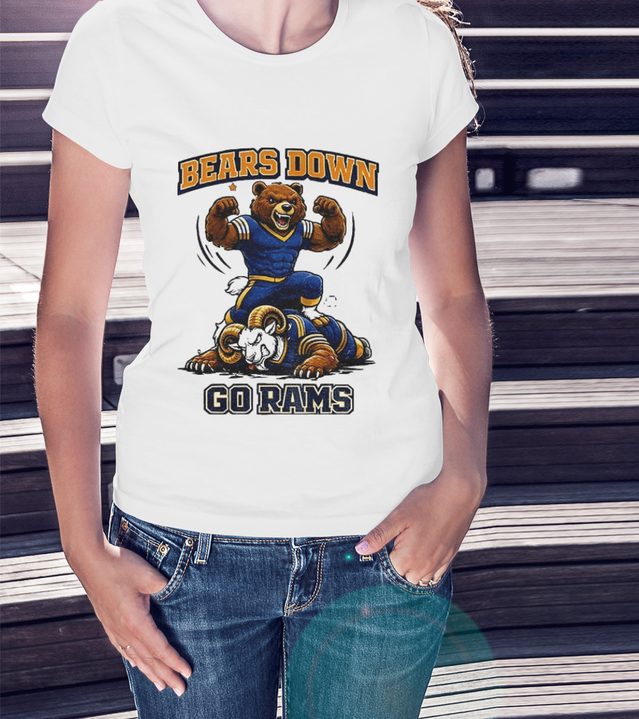 Bears Down Go Rams Los Angeles Rams Beat Chicago Bears Football 2026 T-Shirt