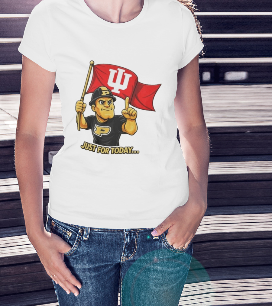 Purdue Pete Just For Today Indiana Hoosier Flag T-Shirt
