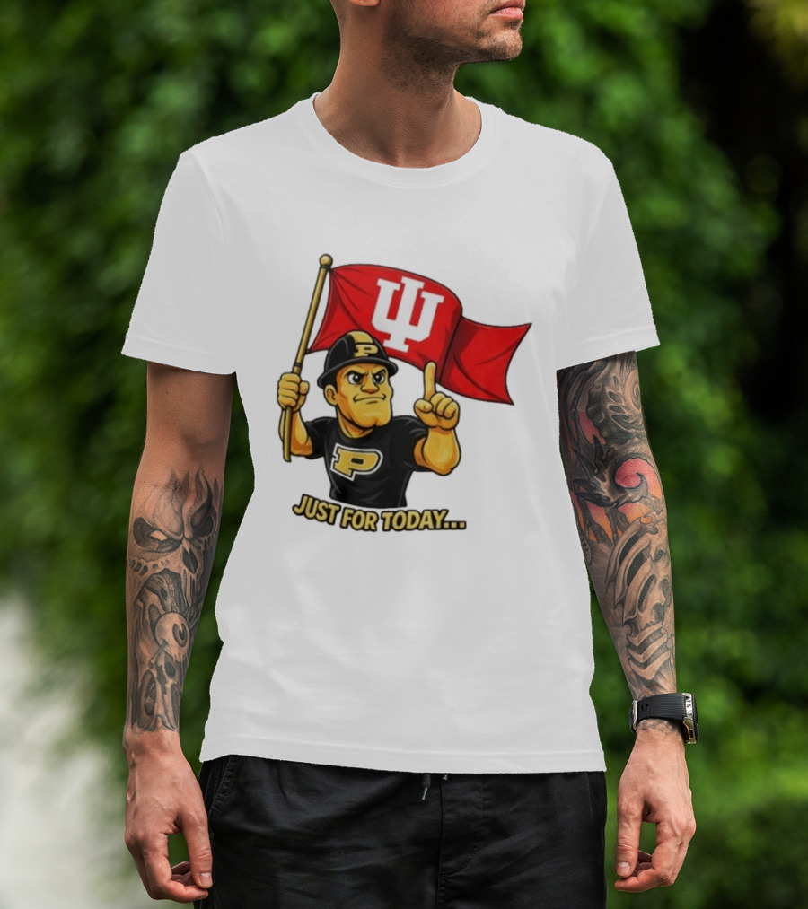 Purdue Pete Just For Today Indiana Hoosier Flag T-Shirt