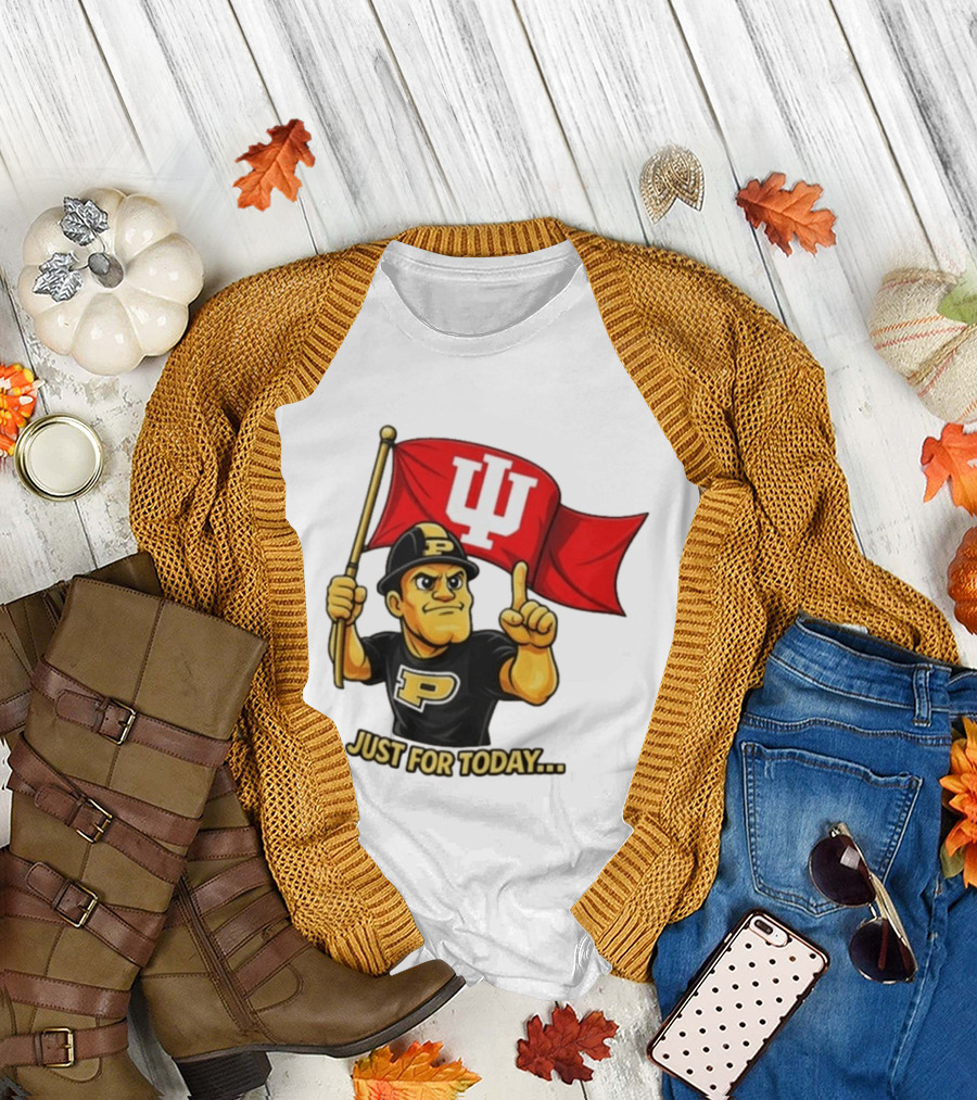 Purdue Pete Just For Today Indiana Hoosier Flag T-Shirt