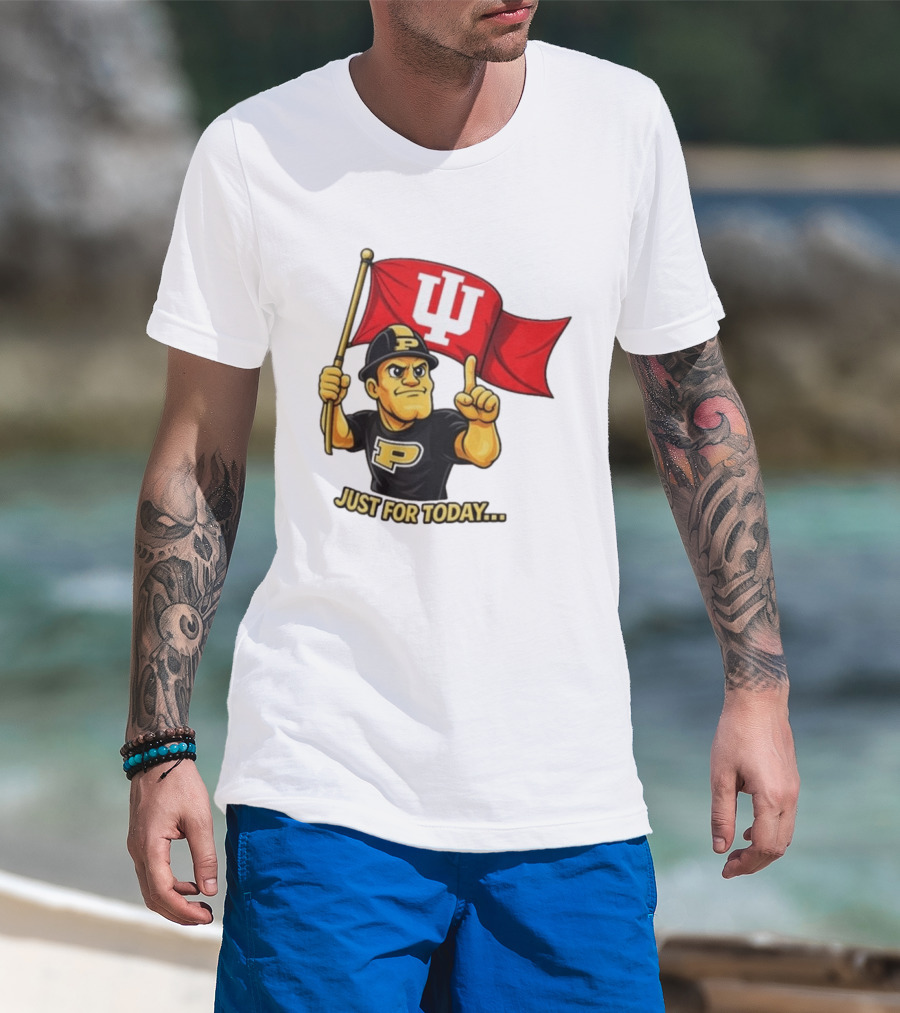 Purdue Pete Just For Today Indiana Hoosier Flag T-Shirt